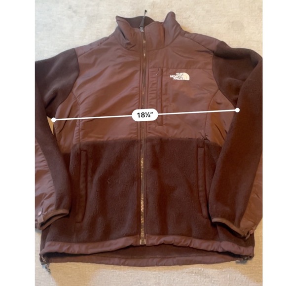 The North Face Polartec Fleece Jacket Women's M Brown Zip Up Puffer Panel - Picture 3 of 6